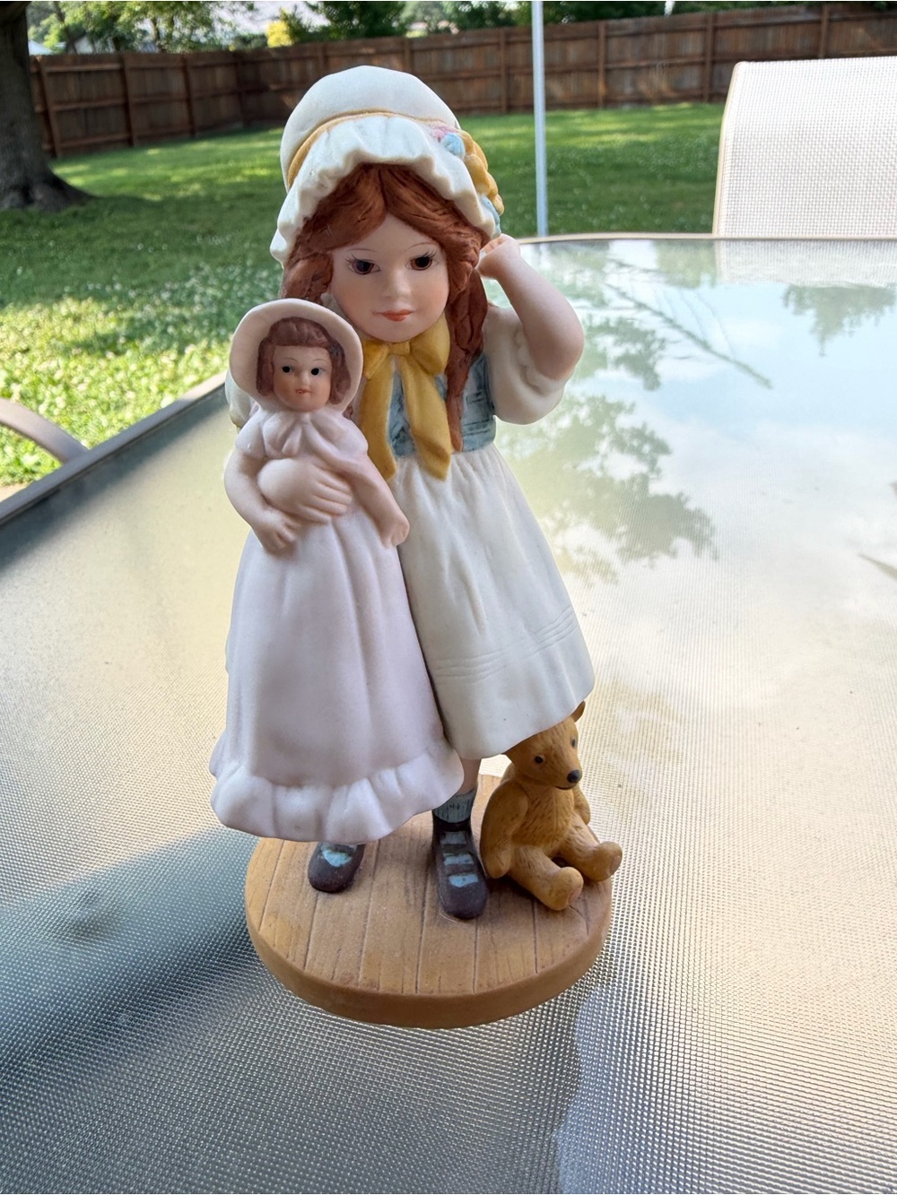Vintage Jan Hagara 1987 ‘Carrie’ Limited Ed. Girl Figurine with Doll and Teddy
